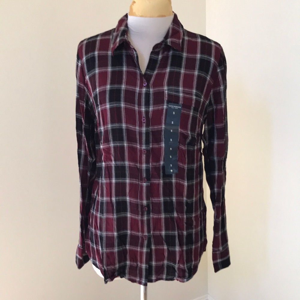 New! Lucky Brand small plaid long sleeve shirt.